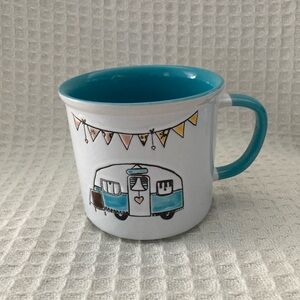 I Love It Charming Teal And White Oversized Retro Camper Mug